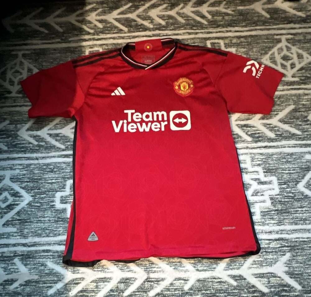 Adidas Manchester United 2023/24 Home Authentic Soccer Jersey Red Size XL